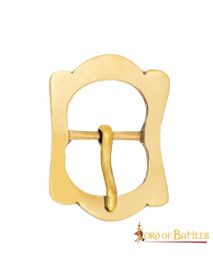 Set of 5 late middle age brass buckles 2