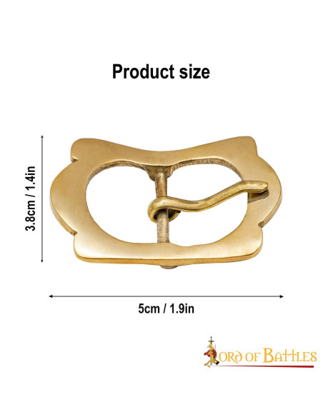 Set of 5 late middle age brass buckles