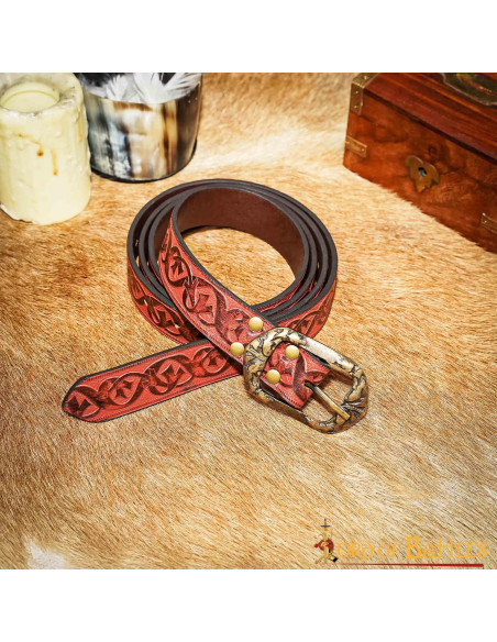 Medieval belt reddish brown leather...
