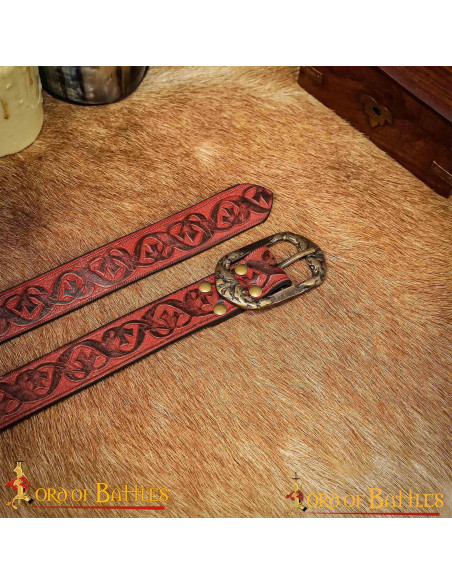 Medieval belt reddish brown leather...