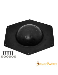 Hexagonal umbo for Roman shield in black steel