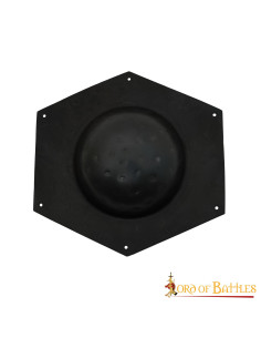 Hexagonal umbo for Roman shield in black steel 2