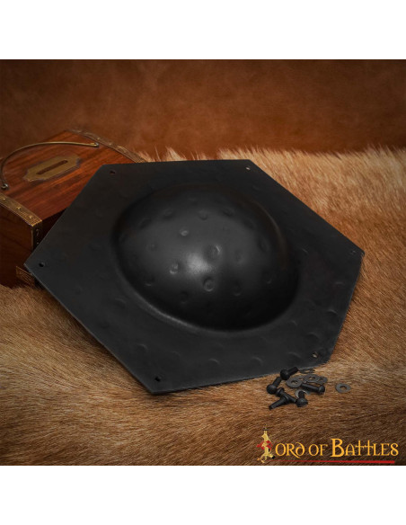 Hexagonal umbo for Roman shield in... Hexagonal umbo for Roman shield in...