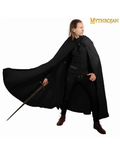 Medieval Knight Adventurer children's cape, black canvas