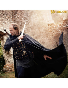 Medieval Knight Adventurer children's cape, black canvas 2