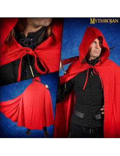 Medieval Knight Adventurer children's cape, red canvas 2