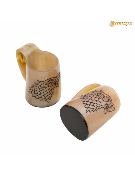 Viking set of 2 wine cups Fenrir Wolf...