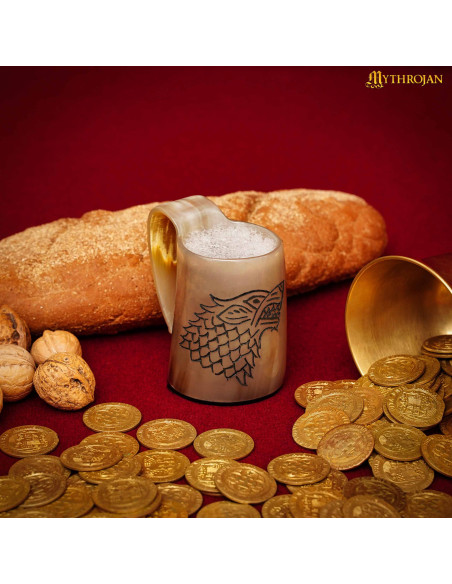 Viking set of 2 wine cups Fenrir Wolf...