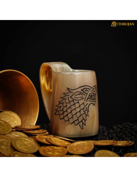 Viking set of 2 wine cups Fenrir Wolf...