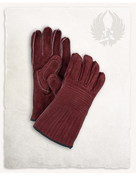 Medieval Clemens Gloves in Burgundy...