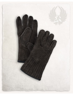 Medieval Clemens gloves in dark brown color