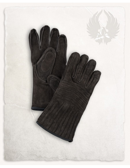 Medieval Clemens gloves in dark brown...