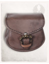 Medieval León bag, waist bag type in brown (14x14 cm.)