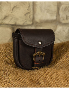 Medieval León bag, fanny pack type in black (14x14 cm.) 2