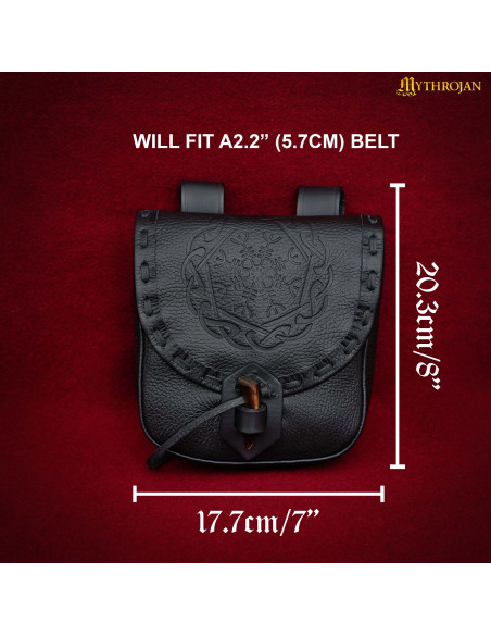 Norse bag embossed Aegishjalmur...