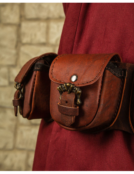 Set of 3 medieval Lion belt bags in...