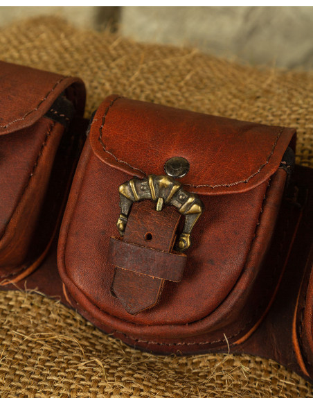 Set of 3 medieval Lion belt bags in...