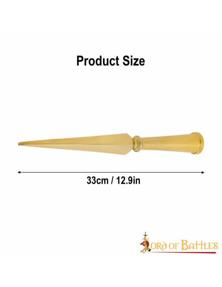 Solid brass Roman spearhead (33 cm.)