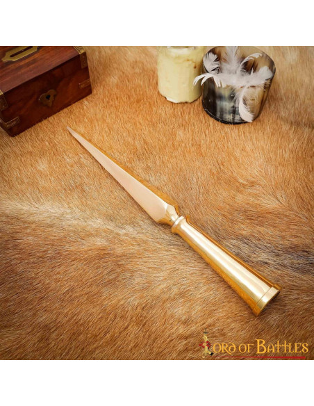 Solid brass Roman spearhead (33 cm.)