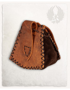 Luis medieval bag, fanny pack type in Brown (10x12 cm.) 2