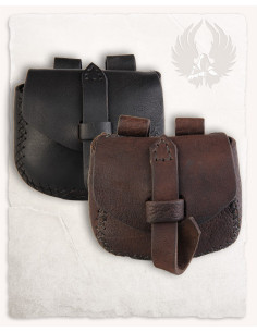 Luis medieval bag, fanny pack type in Brown (15x18 cm.) 2