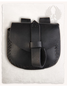 Luis medieval bag, fanny pack type in Black (15x18 cm.)