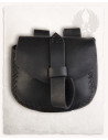 Luis medieval bag, fanny pack type in Black (15x18 cm.)