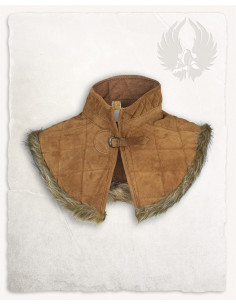 Nimue medieval gorget in suede - Light Brown