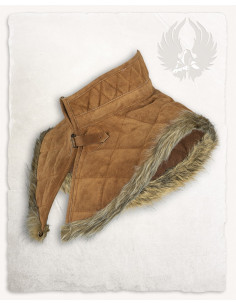 Nimue medieval gorget in suede - Light Brown 2