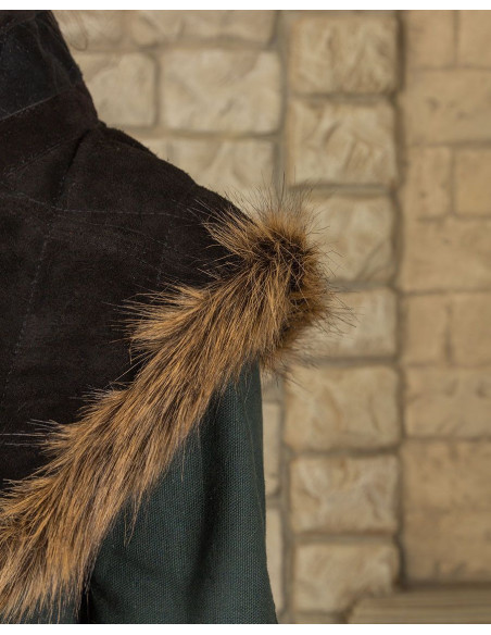 Nimue medieval gorget in suede - Black