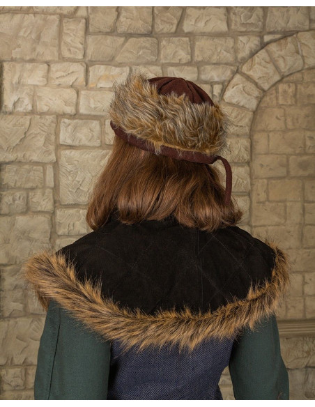 Nimue medieval gorget in suede - Black