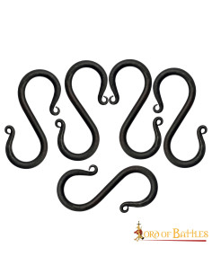 Set of 5 wrought iron S hooks