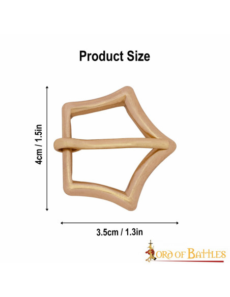 Solid Brass Pentagon Crown Buckle