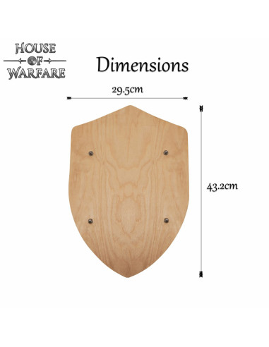 Small customizable wooden shield (43.2 x 29.5 cm.) ⚔️ Medieval Shop