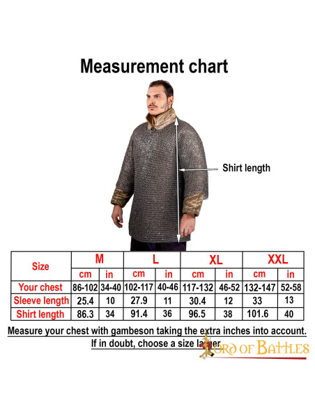 Long-sleeved chain mail with flat...