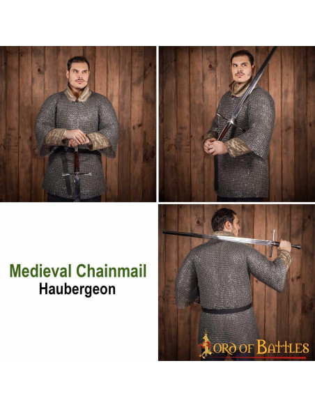 Long-sleeved chain mail with flat...