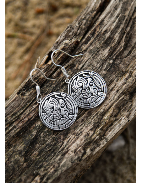 Viking earrings in silver brass