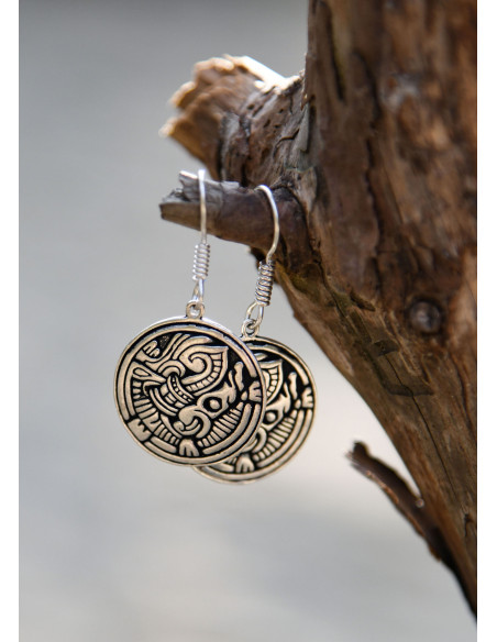 Viking earrings in silver brass