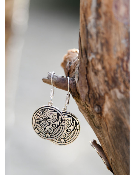 Viking earrings in silver brass