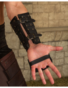Quintus Roman Bracers in Black Leather 2