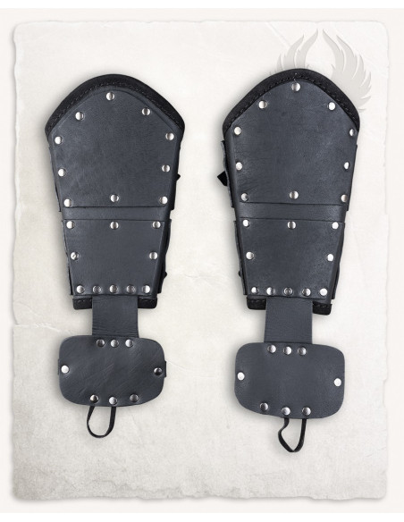 Quintus Roman Bracers in Black Leather