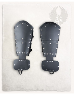 Quintus Roman bracers in black suede leather