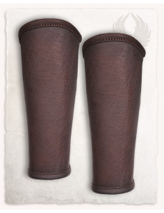 Medieval Borg Greaves in Brown