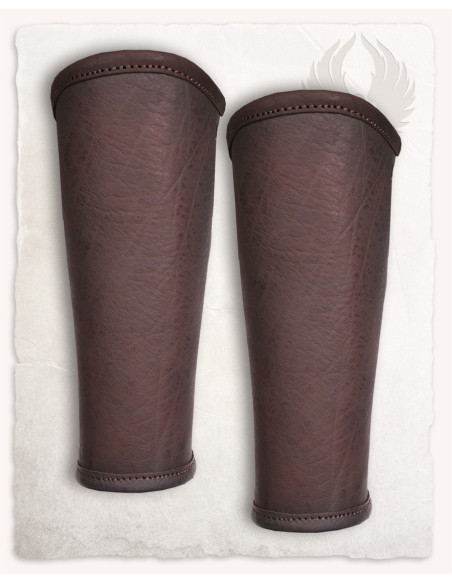 Medieval Borg Greaves in Brown