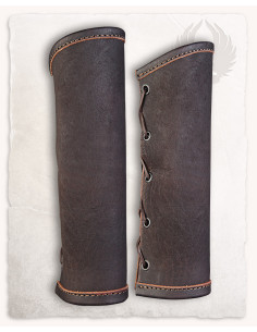 Medieval Borg Greaves in Brown 2