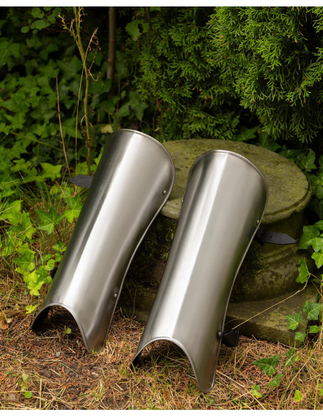 Harald medieval greaves with buckles
