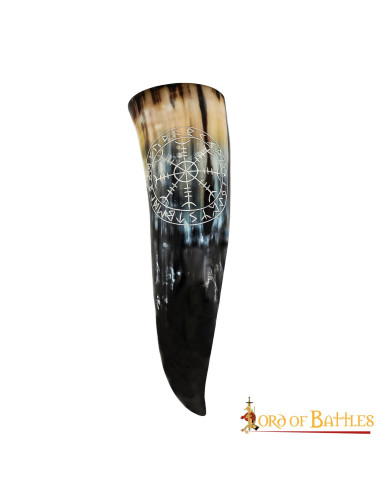 Viking drinking horn Aegishjalmur design