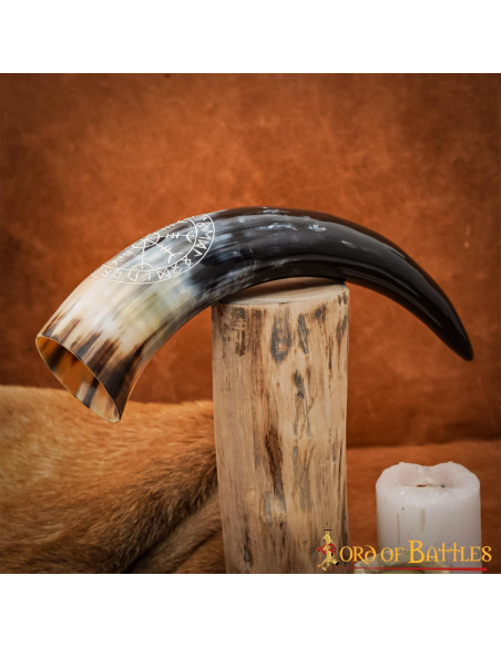Viking drinking horn Aegishjalmur design