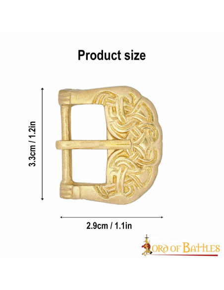 Solid Brass Viking Buckle with Celtic...