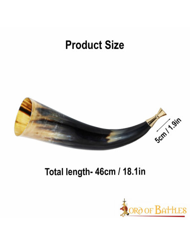 Viking trumpet with solid brass mouthpiece Medieval Shop